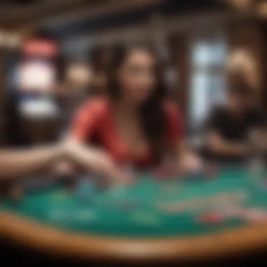 A player engaged in an exciting table game at BlackDiamond Casino