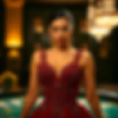 Elegant casino dress with intricate details