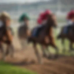 A thrilling moment at Cheltenham Races with horses galloping