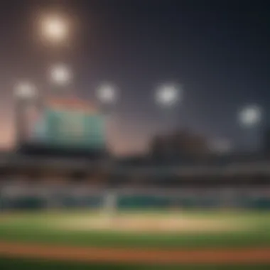 A baseball field with a scoreboard in view, highlighting the importance of analytics in betting.