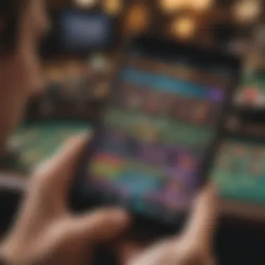 Analyzing Gaming App Earnings A person analyzing earnings from a gaming app