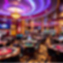 Luxurious casino interior on a cruise ship