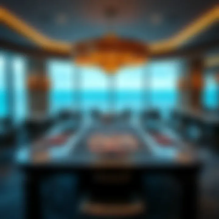 Elegant Gaming Table at Ocean Casino An elegant gaming table showcasing a mix of traditional and modern casino games in a seaside setting