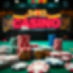 An array of casino chips and cards