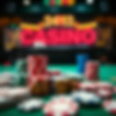 An array of casino chips and cards