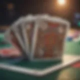 Colorful illustration of poker cards fanned out