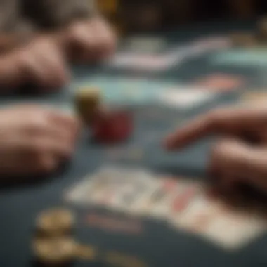 Strategic Gameplay in Card Games A strategic card game being played with intense focus