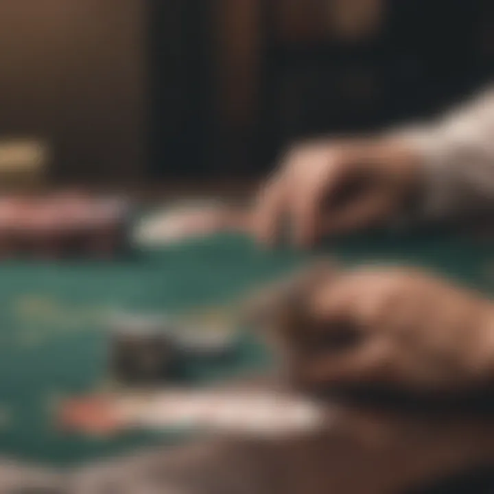 Strategic gameplay in action at a poker table