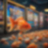 Vibrant Goldfish Casino Slots interface showcasing various themes