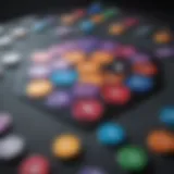 A vibrant layout of a Hexagon Keno board showcasing unique number combinations