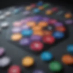 A vibrant layout of a Hexagon Keno board showcasing unique number combinations