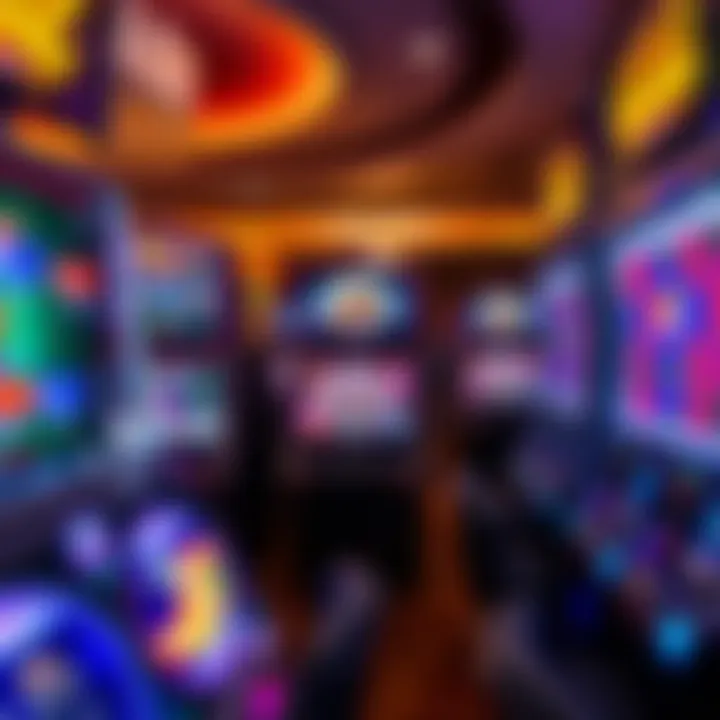 Abstract view of gaming screens displaying free play bonuses