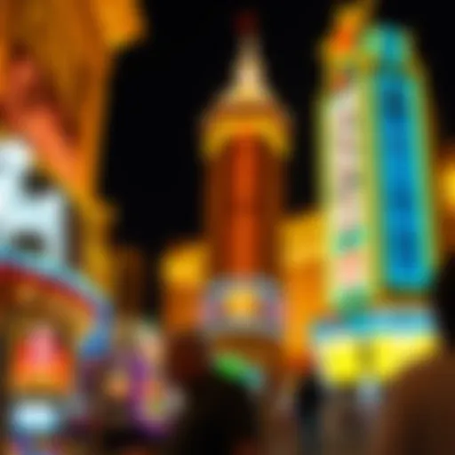 Iconic Las Vegas Strip casinos showcasing free play promotions