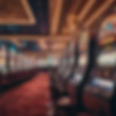 Vibrant Casino Atmosphere An array of colorful slot machines in a vibrant casino atmosphere