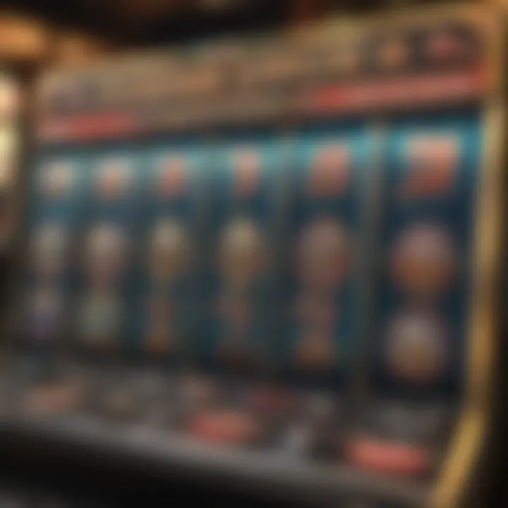 A digital screen displaying a winning slot combination