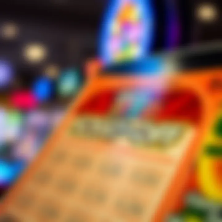 Close-up of a digital scratch-off ticket