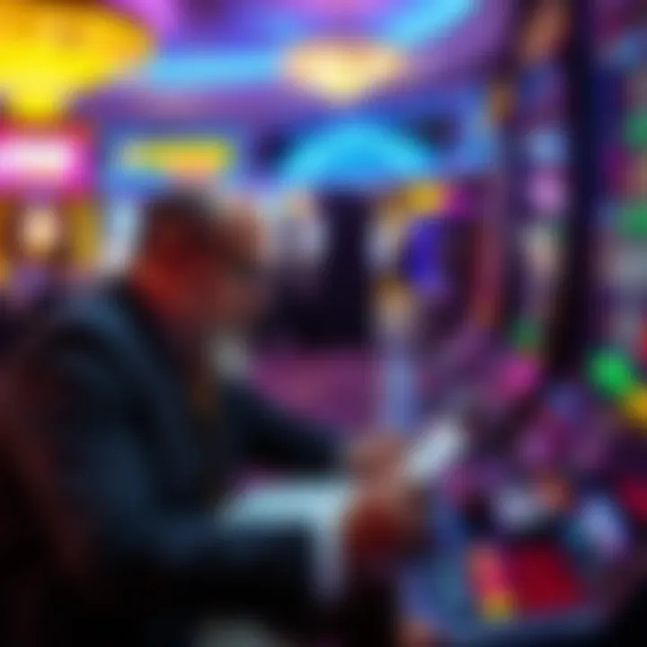 Strategizing for Slot Machine Success An engaging player strategy session with notes and casino surroundings.