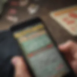 Digital lottery ticket verification on a smartphone screen