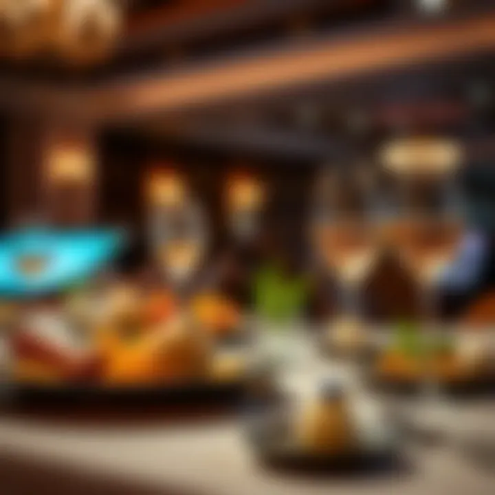 Gourmet dining setup featuring exquisite culinary presentations