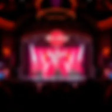 A stage set for a live performance at the Hard Rock venue.