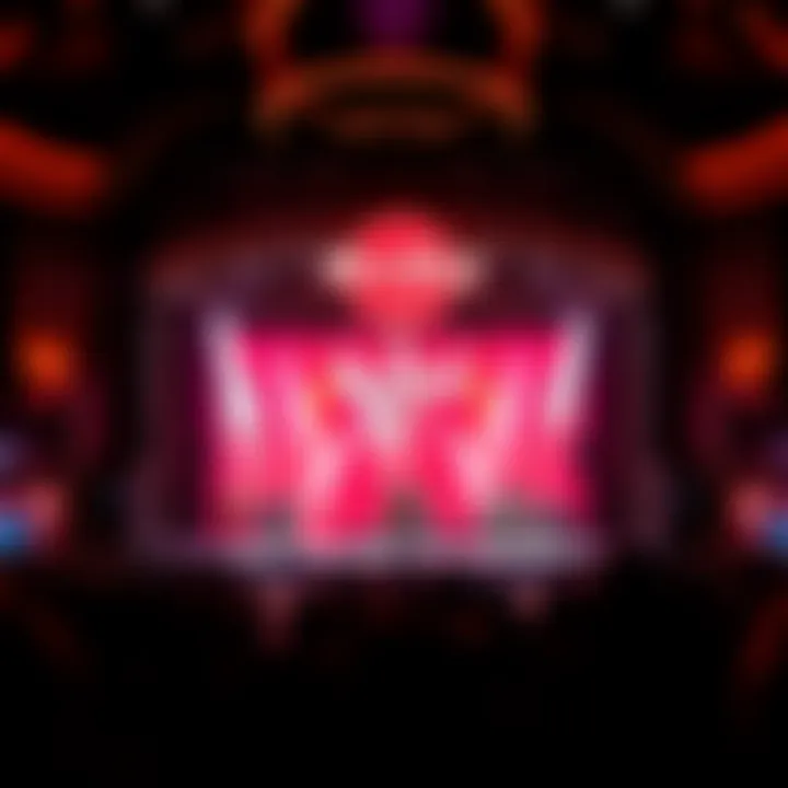 A stage set for a live performance at the Hard Rock venue.