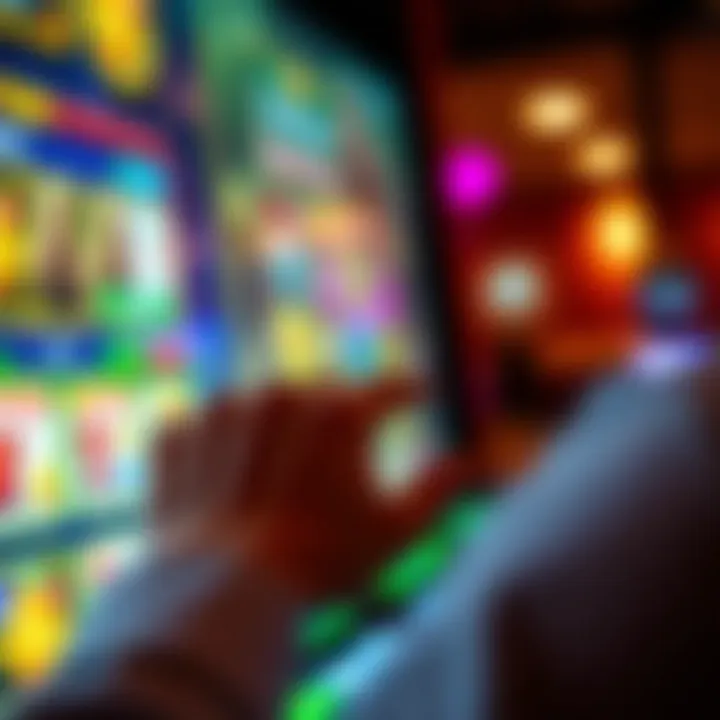 User-Friendly Game Interface A close-up of a hand navigating through a user-friendly game interface.