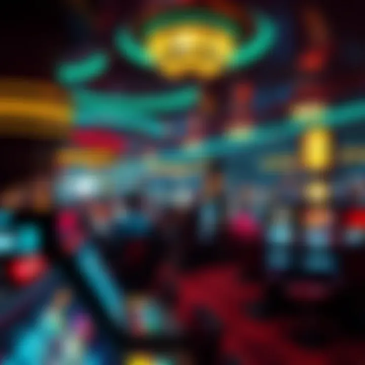 A panoramic view of the gaming floor bustling with activity.