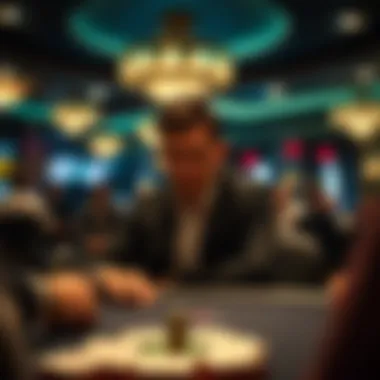 A strategic overview of a player contemplating their next move at a five-card blackjack table.