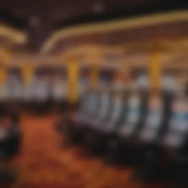 A panoramic shot of the gaming floor, highlighting the variety of slot machines and table games available.