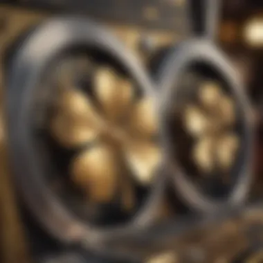 Close-up view of the unique mechanics of the Golden Shamrock slot machine highlighting its innovative features.