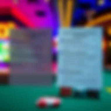 Visual comparison of terms and conditions of different no deposit bonuses at various casinos