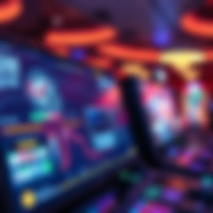 Modern gaming technology interface with immersive features