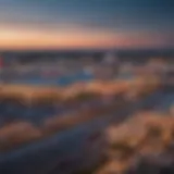 A panoramic view of Tunica's casino landscape at dusk