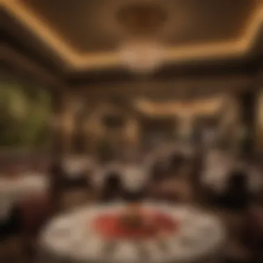 Luxurious dining setting with a gourmet meal at MGM Grand