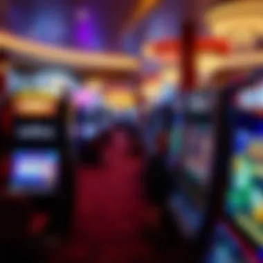 An overview of a buzzing casino floor with Konami gaming machines attracting players.