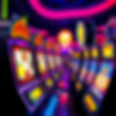 A close-up view of a modern slot machine with vibrant graphics