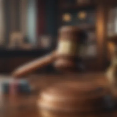 A gavel signifying legal considerations in online gambling