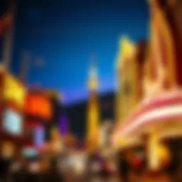 Vibrant light show illuminating Fremont Street