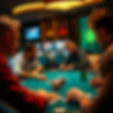 A group of friends interacting via video call while playing poker
