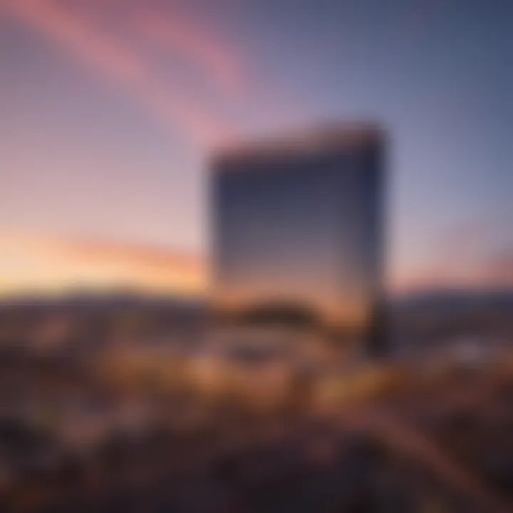 A breathtaking view of the Grand Hyatt Las Vegas at sunset