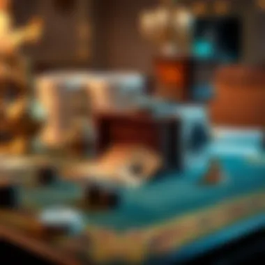 Historical artifacts related to card games spanning centuries