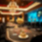 Elegant casino night setup with tables and decor