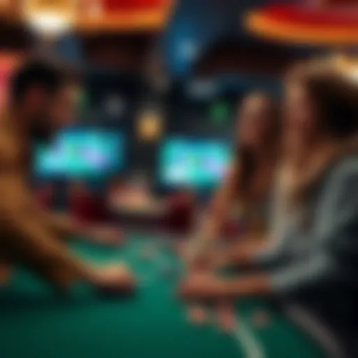 Virtual poker table with friends chatting