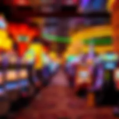 An interior shot of a bustling Las Vegas gaming hall filled with slot machines