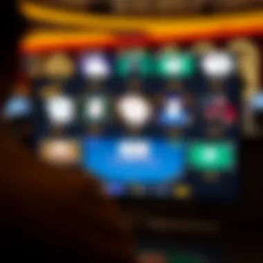 Different poker game variants displayed on a screen