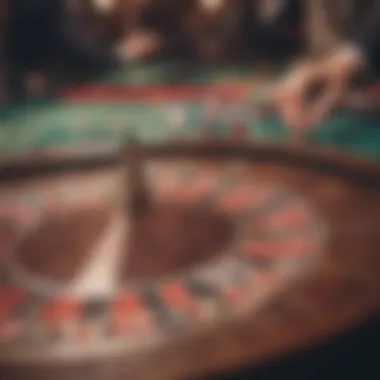 Close-up of roulette chips on a betting table