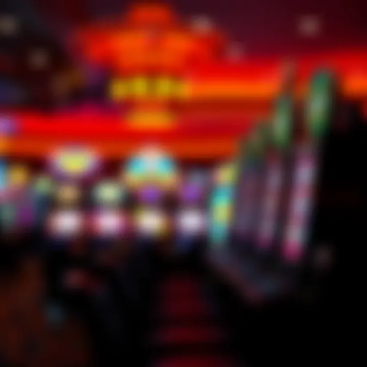 A serene casino environment showcasing various slot machines in use