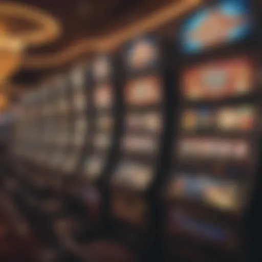 Vibrant array of slot machines in a Las Vegas casino