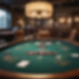 An illustration showcasing a Texas Hold'em poker table setup
