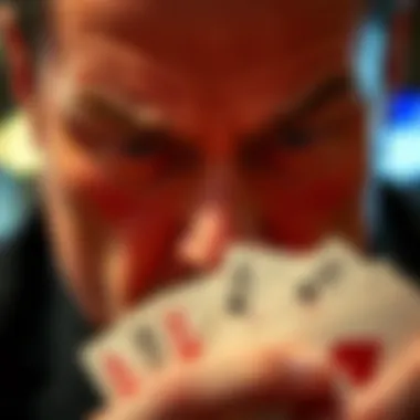 Close-up of a poker face expression